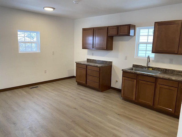 kitchen featuring light hardwood / wood-style flooring and sink