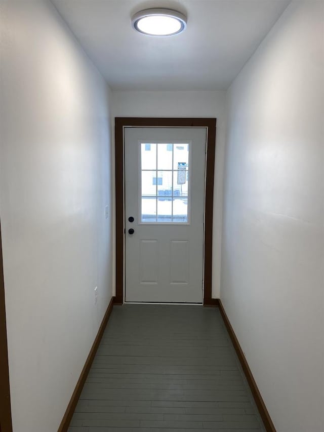 entryway featuring wood-type flooring