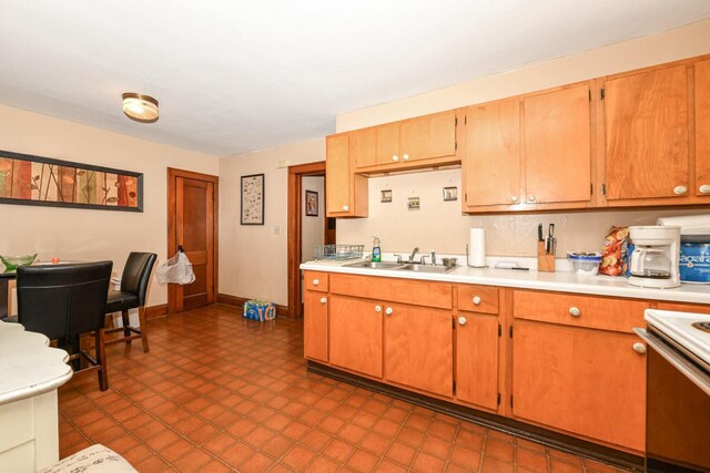 kitchen featuring sink and stainless steel range oven