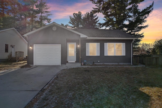 ranch-style house with a garage