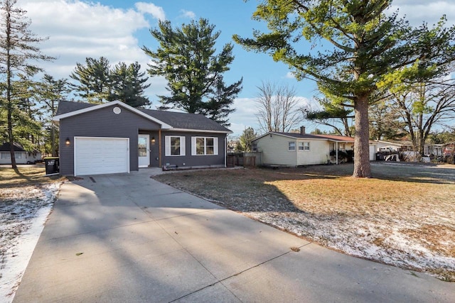 ranch-style home with a garage