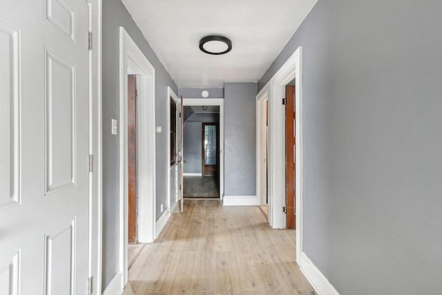 hall featuring light hardwood / wood-style flooring