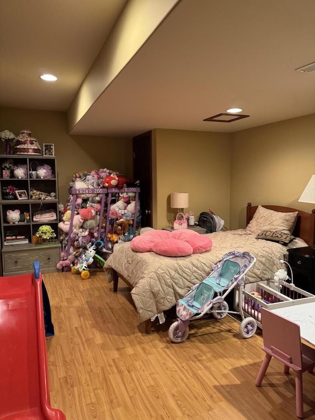 bedroom featuring light wood-type flooring