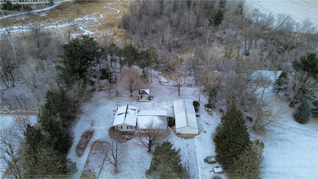 view of snowy aerial view