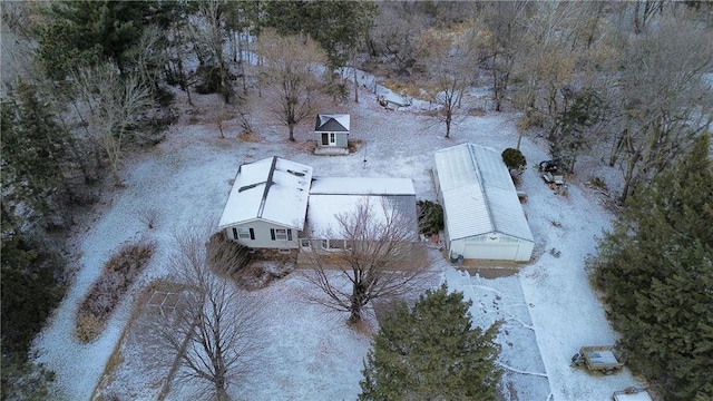 view of snowy aerial view