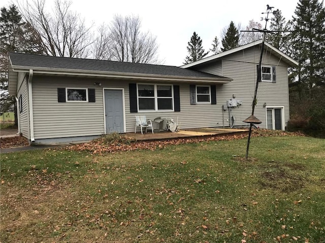 back of house featuring a yard