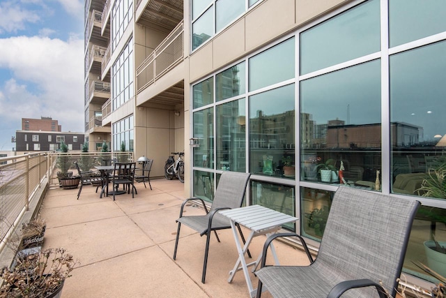 view of patio / terrace featuring a balcony