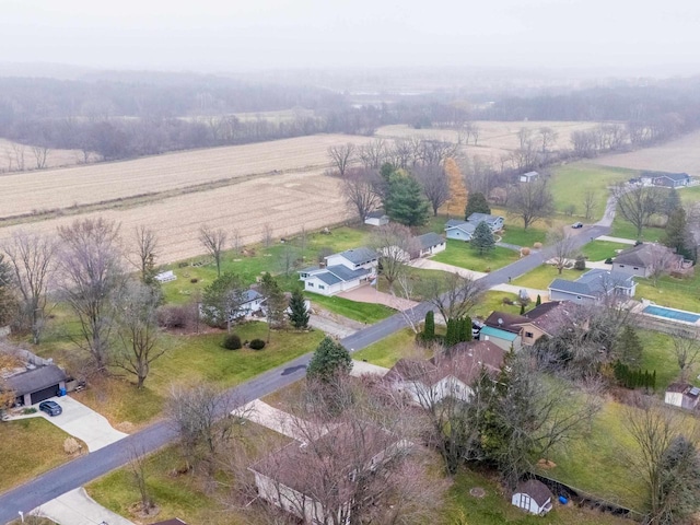 aerial view featuring a rural view