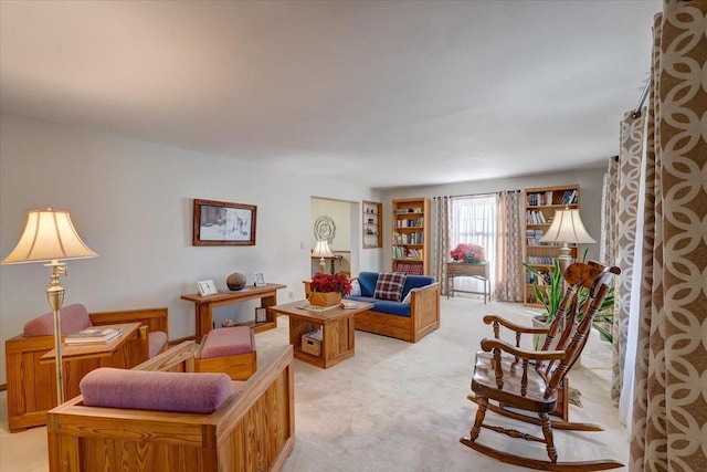 living room with light carpet