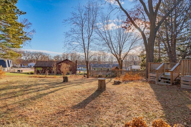 view of yard featuring a deck