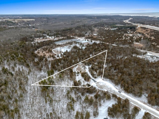 view of snowy aerial view