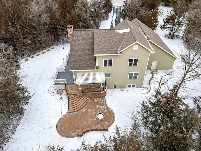 view of snowy aerial view