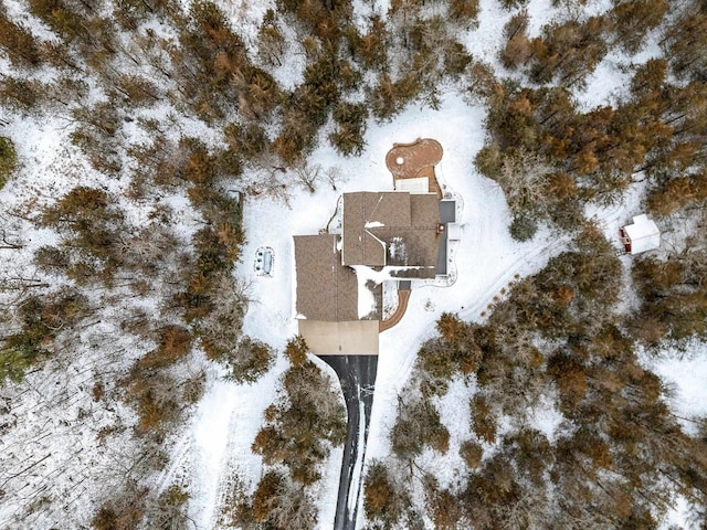 view of snowy aerial view