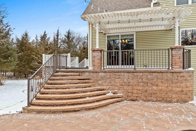 exterior space featuring a pergola