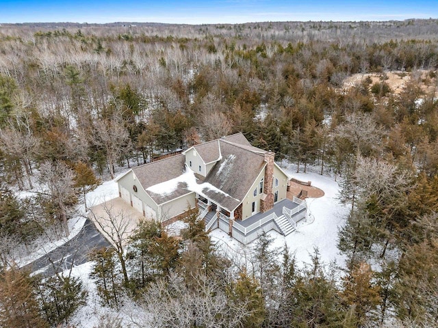 view of snowy aerial view