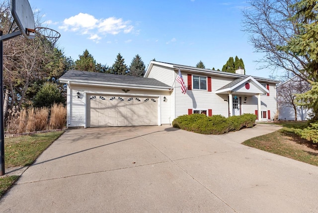 view of front of house with a garage