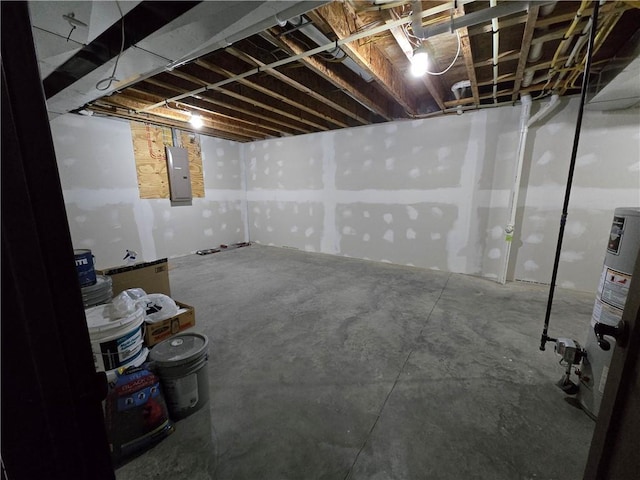 basement featuring electric panel