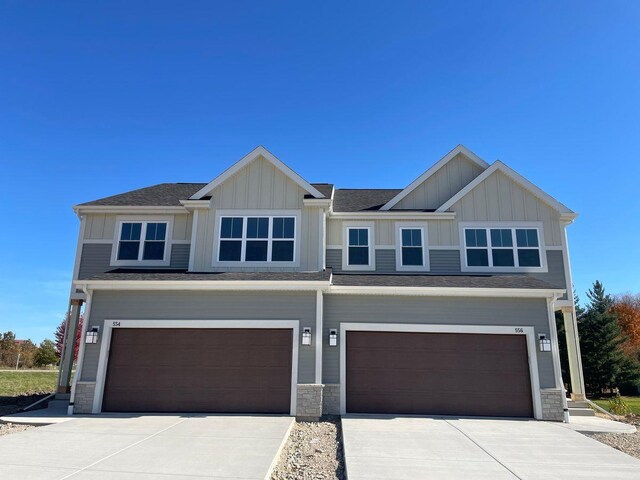 view of front of house with a garage