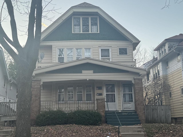 view of front of property with a porch