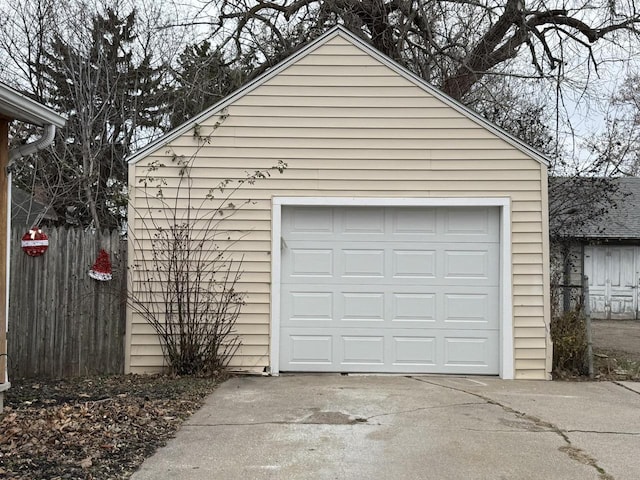 view of garage