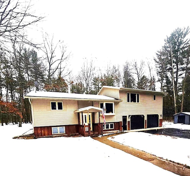 split foyer home with a garage