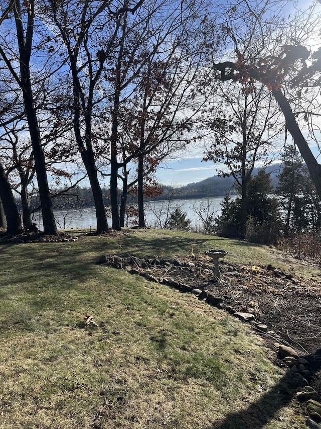 view of yard featuring a water view