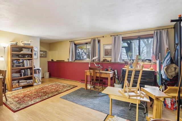 interior space with hardwood / wood-style flooring