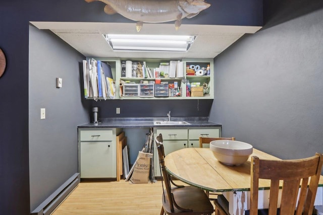 kitchen featuring sink and light wood-type flooring