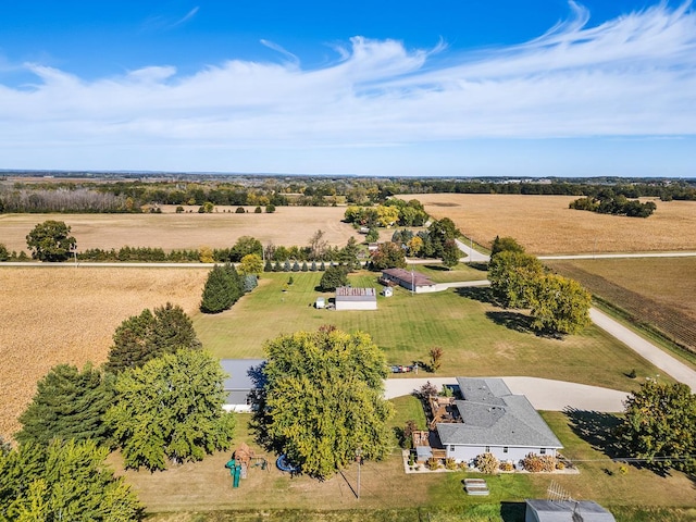 aerial view featuring a rural view