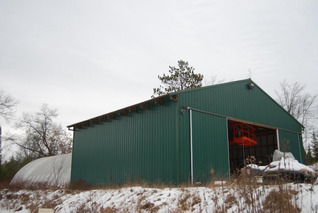 view of snow covered structure