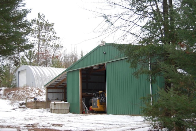 view of snow covered structure