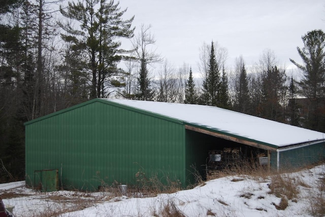 view of snow covered structure