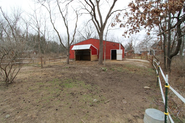 exterior space with an outbuilding