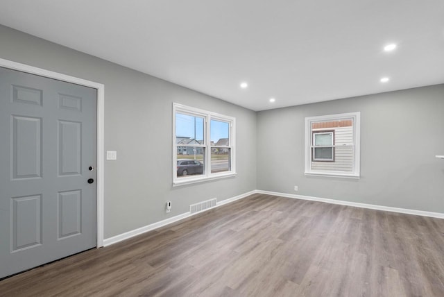 foyer featuring light hardwood / wood-style flooring and a healthy amount of sunlight