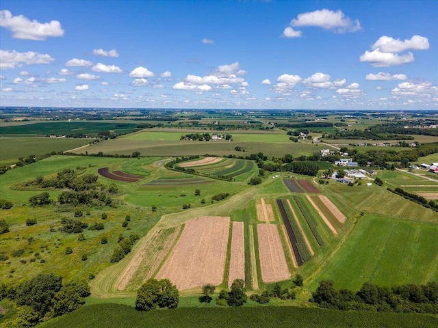 aerial view featuring a rural view