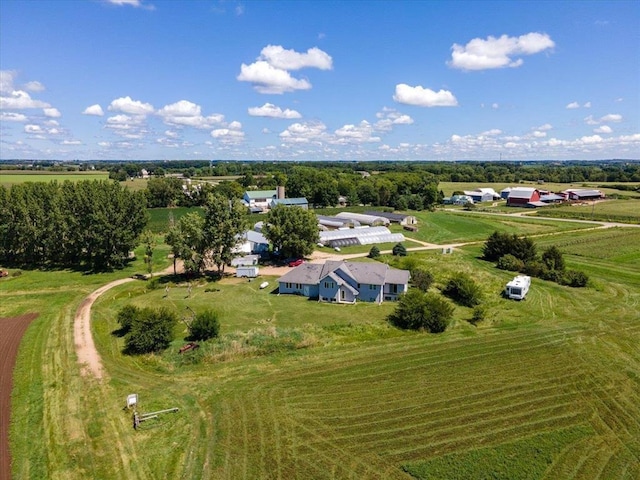 bird's eye view with a rural view