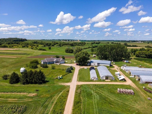 aerial view with a rural view