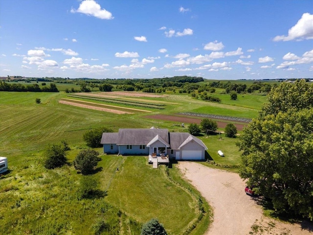 drone / aerial view with a rural view