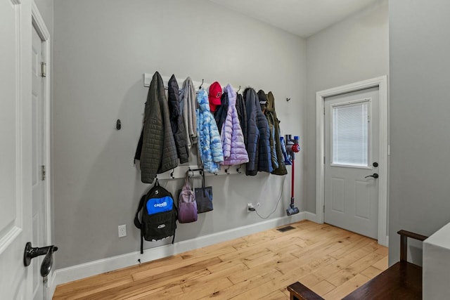 mudroom featuring hardwood / wood-style floors