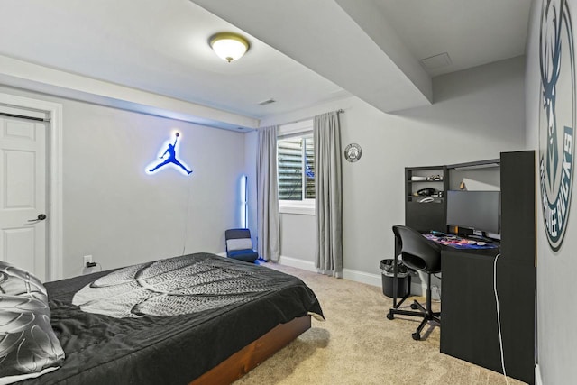 view of carpeted bedroom