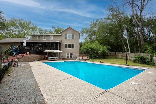 view of pool featuring a patio area