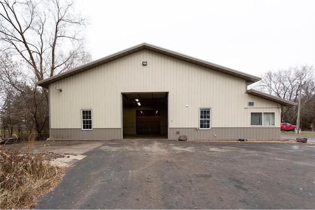 exterior space featuring a garage