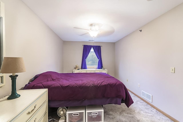 bedroom with carpet and ceiling fan