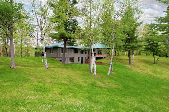 view of yard featuring a deck