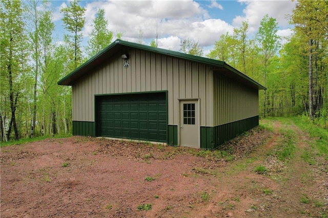 view of garage