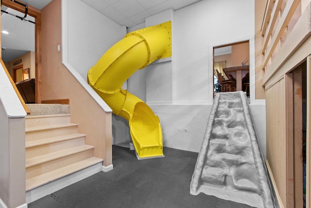 217 Hidden Ridges Way, Combined Locks, WI 54113 - stairs with a drop ceiling and a barn door