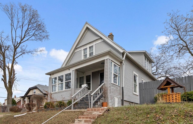 view of front of home with a porch