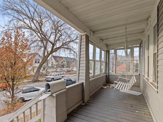 deck with a porch