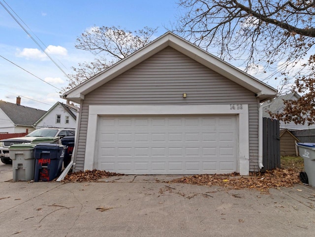 view of garage