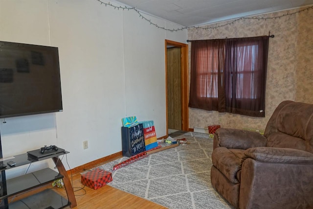 living room featuring hardwood / wood-style flooring